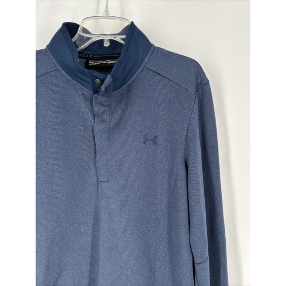 Under Armour Sweater Adult Small Blue Coldgear Snap-T Pullover Golf Golfing Mens - Picture 1 of 8